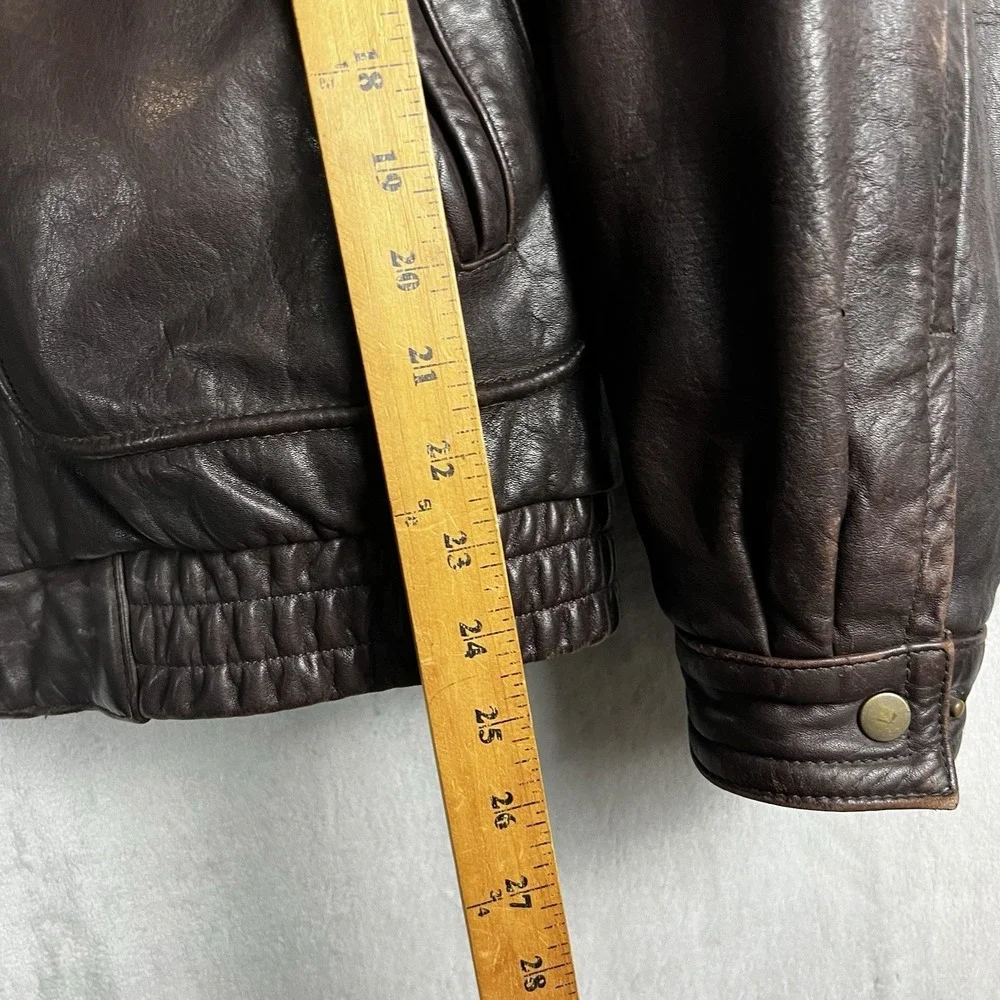 Banana Republic Vintage Leather Flight Jacket Brown Bomber Mens 46 Aviator